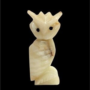 Vintage Onyx Horned Owl Bookend 5”